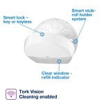 Tork მინი ჯამბო (T2) დისპენსერი მინი-რულონებით (თეთრი, შავი, მეტალის) - Image 5