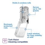 Tork OptiServe®(T7) ტუალეტის ქაღალდის დისპენსერი (შავი, თეთრი) - Image 3