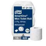 Tork SmartOne® (T9)-ის ტუალეტის ქაღალდი ცენტრალური მიწოდებით (620 ც) - ედვანსი
